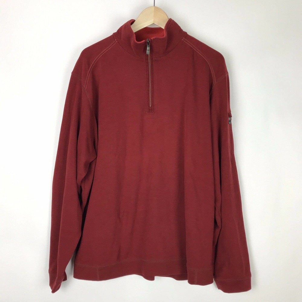 Tommy Bahama Half Zip Pullover Sweatshirt Red